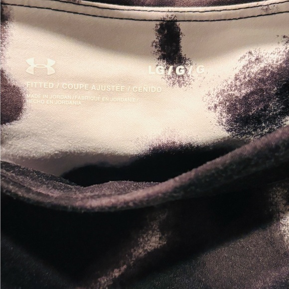 Under Armour High Rise Tie Dye Leggings Black White Ink Wash Size Large - Picture 4 of 15